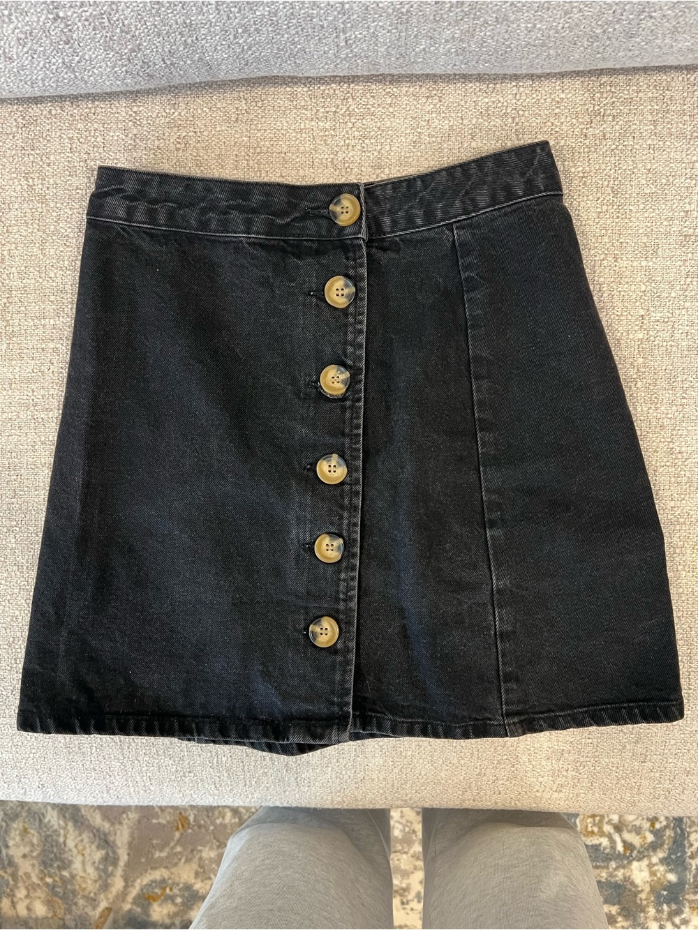 ASOS Black Button-Front Skirt